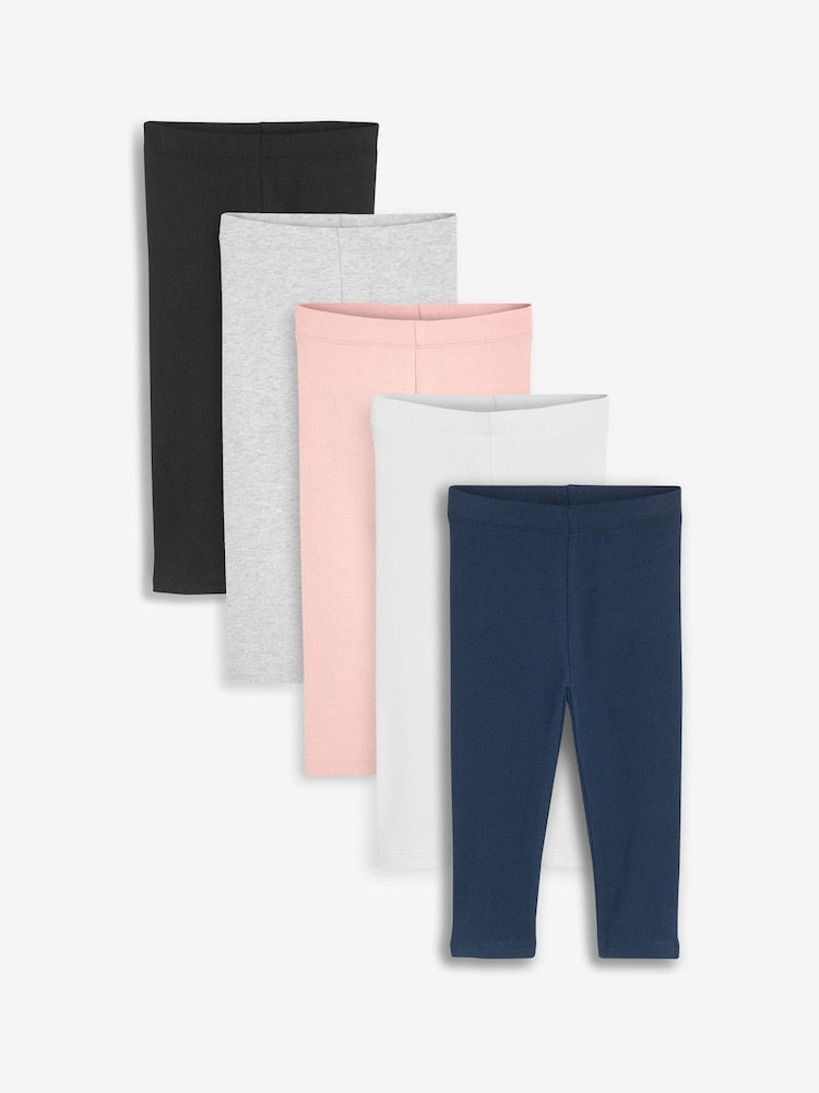 Multi 5 Pack Cotton Leggings (3mths-7yrs) - Size 3-6 Months (62-68cm)