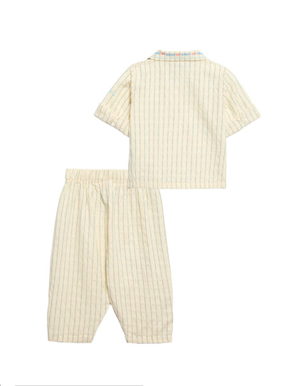 Pure Cotton Woven Striped Outfit (0-5 Yrs)