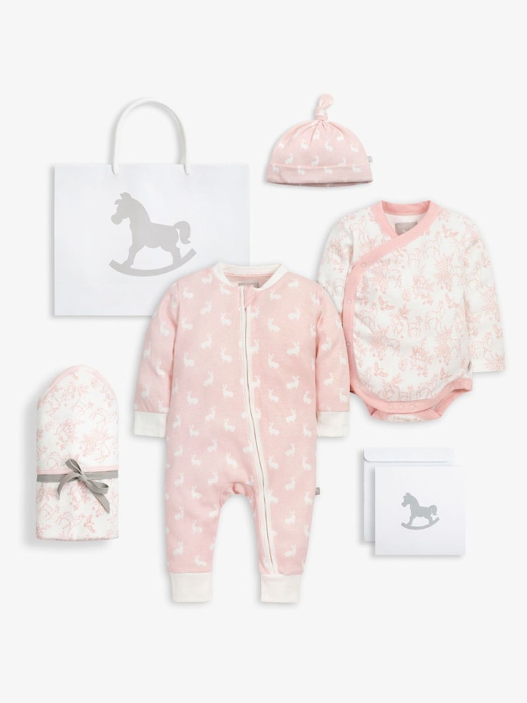 The Little Tailor Pink Welcome Little Baby 100% Cotton Gift Set 4 Piece