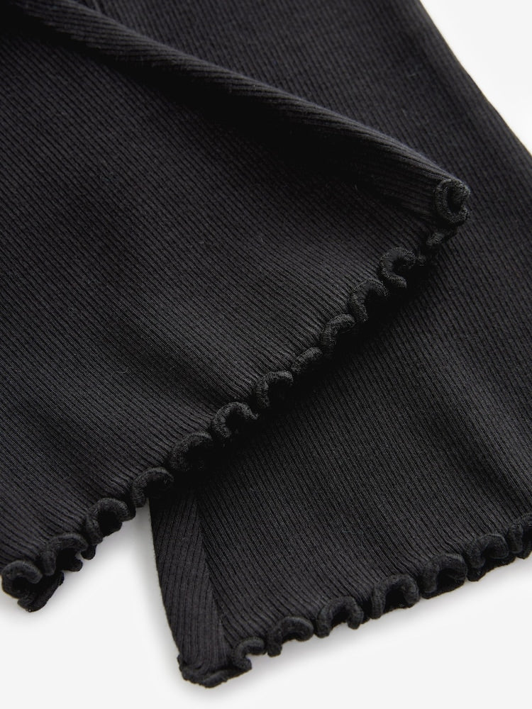 Black Rib Flare Leggings (3mths-7yrs) - Size 3-6 Months (62-68cm)