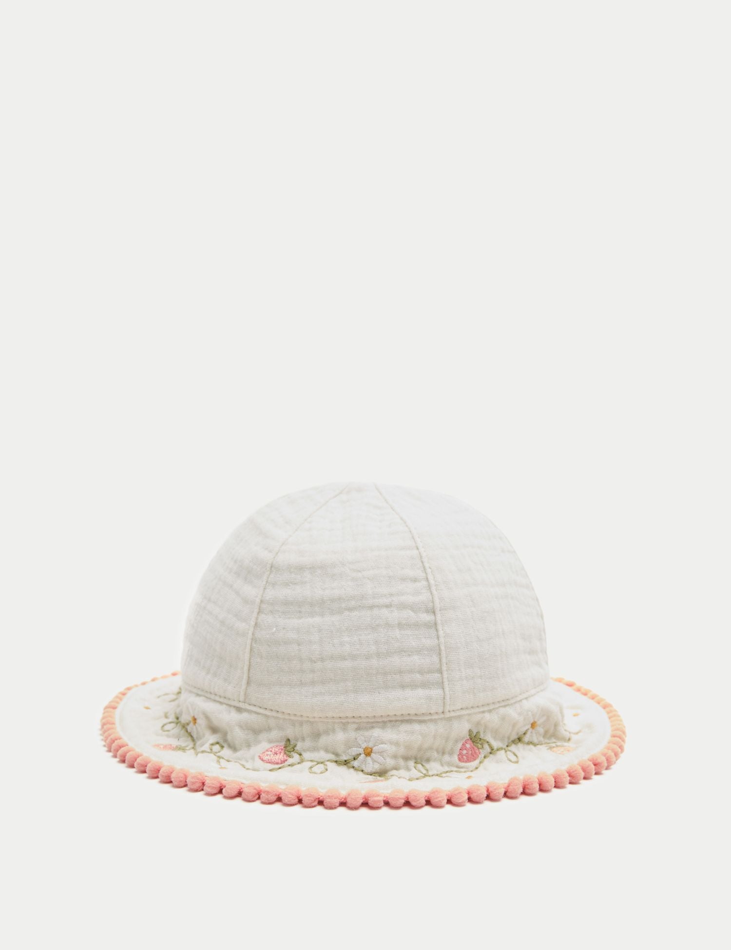 Pure Cotton Strawberry Bucket Hat (0-3 Yrs)