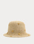 Kids’ Straw Raffia Embroidered Flower Hat - NEUTRAL / 6-10 Years