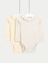 2 Pack Pure Cotton Frill Long Sleeve Bodysuits (0-3 Yrs) - NEUTRAL / 12-18 Months