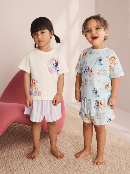 Ecru Bluey Short Pyjamas 2 Pack