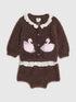 River Island Brown Swan Caridgan & Shorts Set - Size Up To 3 Months (50 - 62cm) - River Island Brown Swan Caridgan &