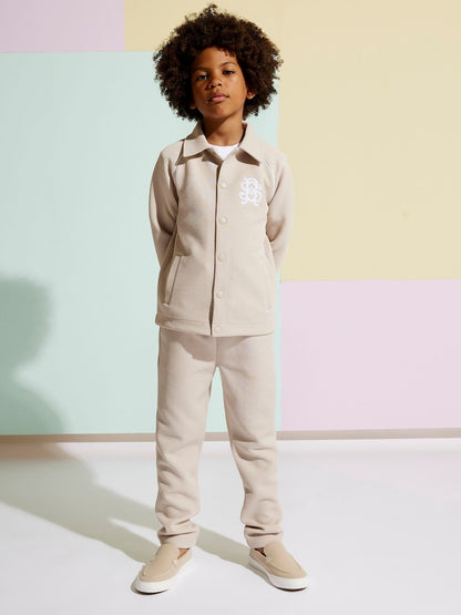 River Island Natural Button Through Jacket &amp; Joggers Set