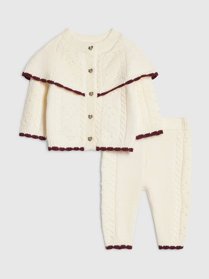 River Island Cream Cape Cardigan &amp; Trousers Set - Size Up To 3 Months (50 - 62cm) - River Island Cream Cape