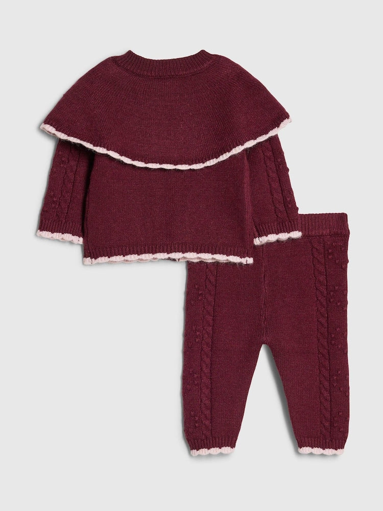 River Island Red Cape Cardigan &amp; Trousers Set