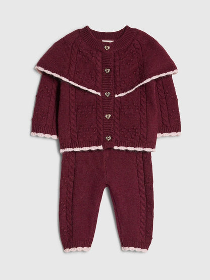 River Island Red Cape Cardigan &amp; Trousers Set