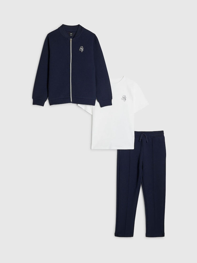 River Island Blue Bomber Jacket &amp; Joggers Set