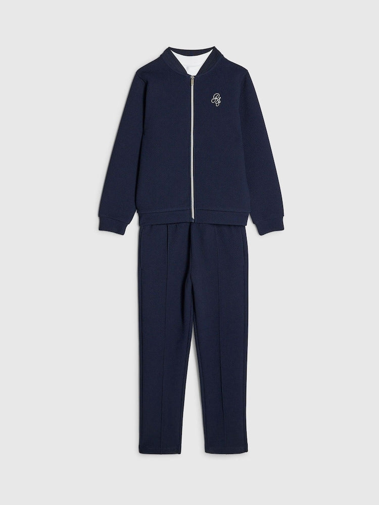 River Island Blue Bomber Jacket &amp; Joggers Set
