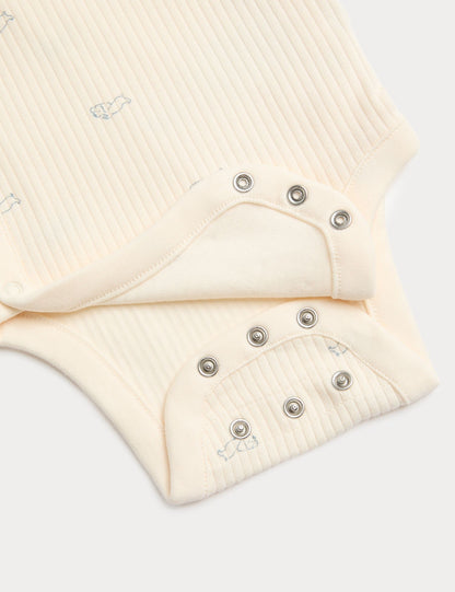 4 Piece Cotton Rich Puppy Print Starter Set (7lbs-9 Mths)