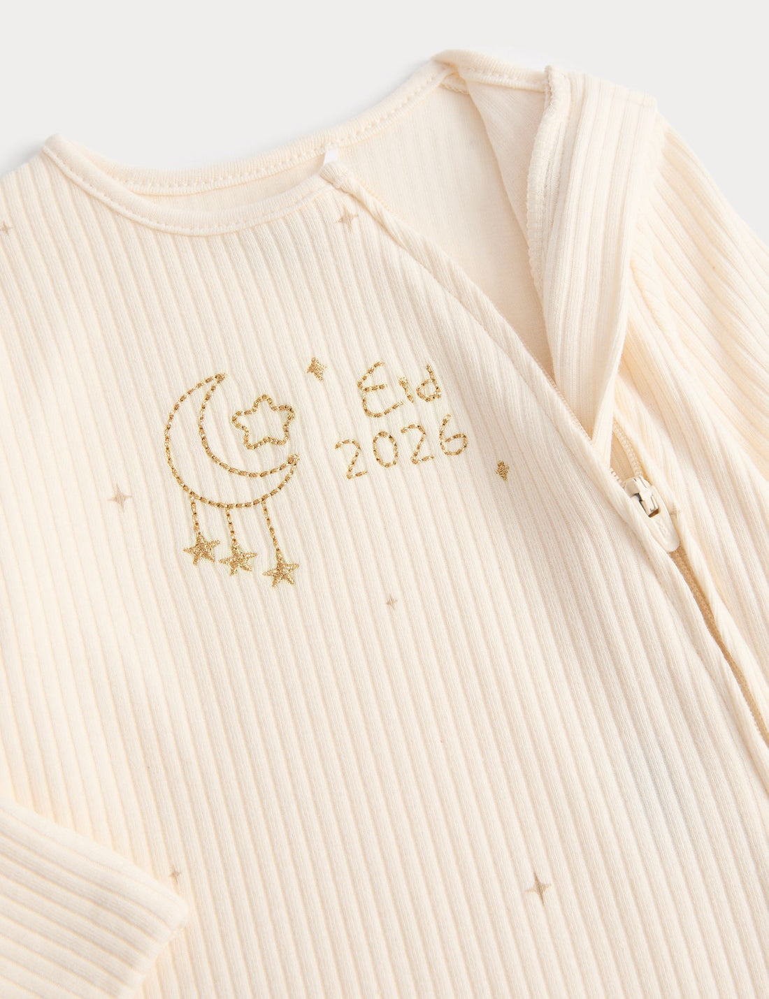 Cotton Rich Ribbed Eid Sleepsuit (7lbs-1 Yrs)
