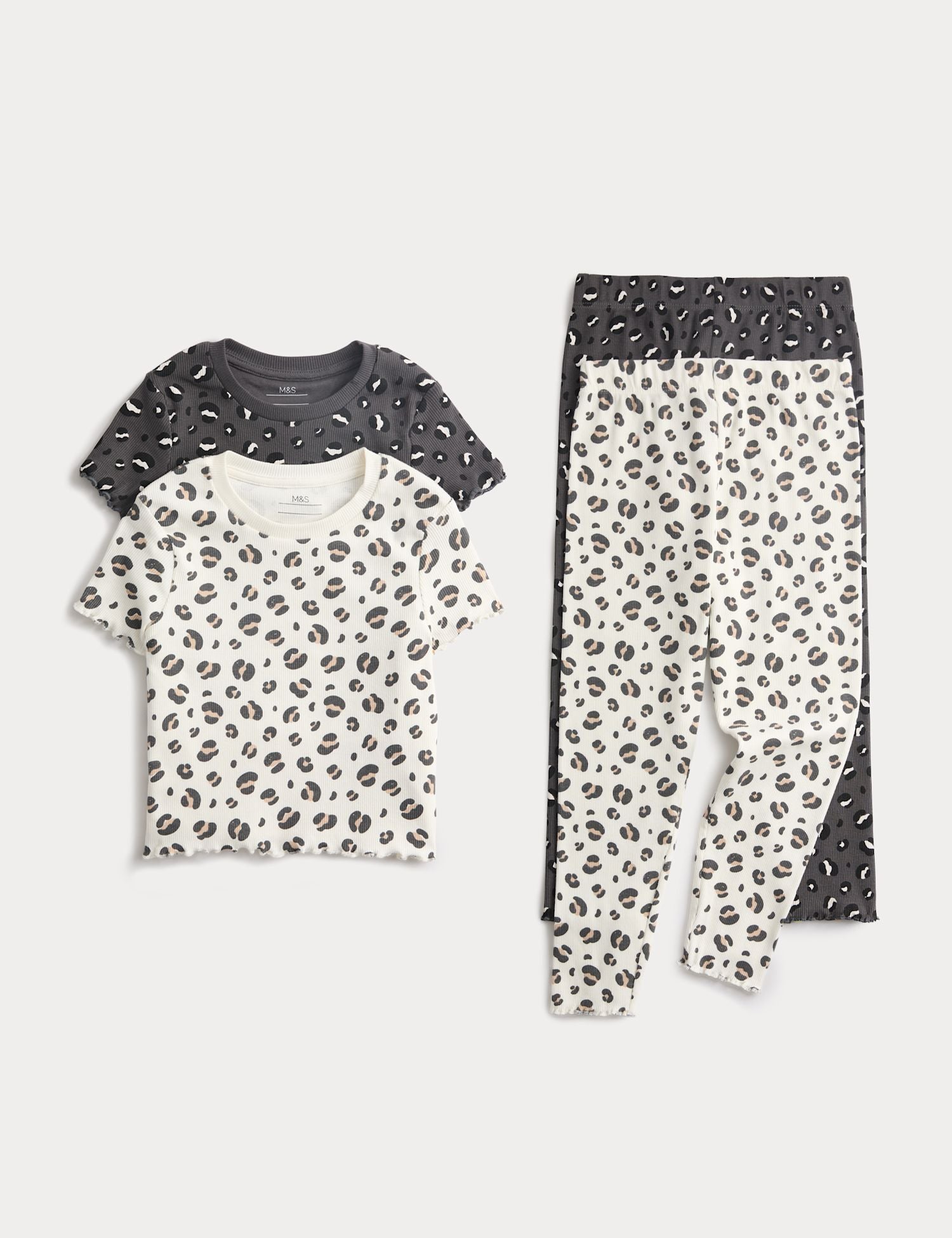 2 Pack Cotton Rich Leopard Pyjamas (0-16 Yrs)