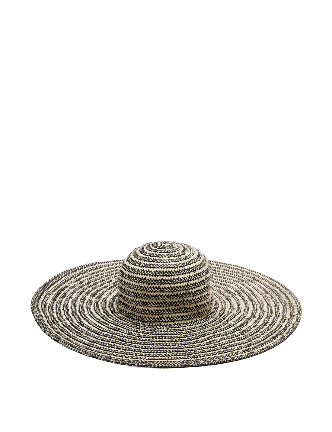 Straw Striped Wide Brim Hat
