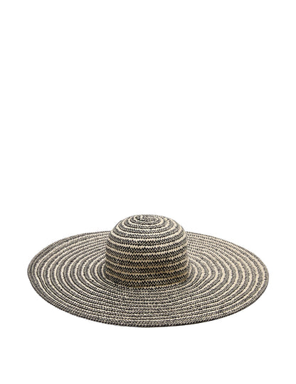 Straw Striped Wide Brim Hat