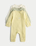 3 Pack Pure Cotton Waffle Sleepsuits (6lbs 3oz-3 Yrs) - YELLOW / 12-18 Months