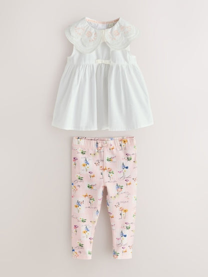 Baker by Ted Baker 2 Piece Woven Collar Top and Leggings Set
