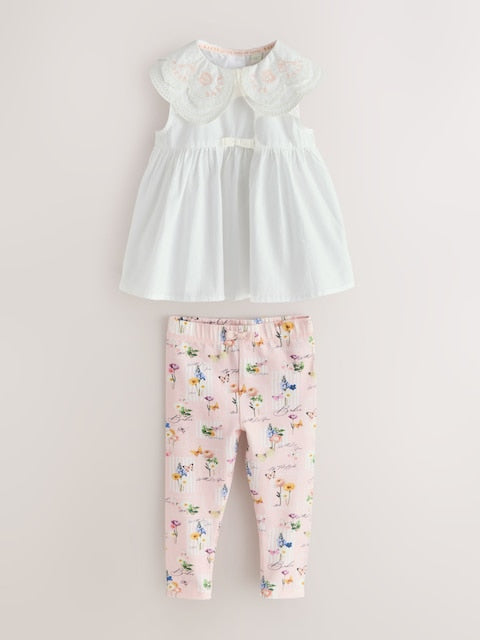 Baker by Ted Baker 2 Piece Woven Collar Top and Leggings Set