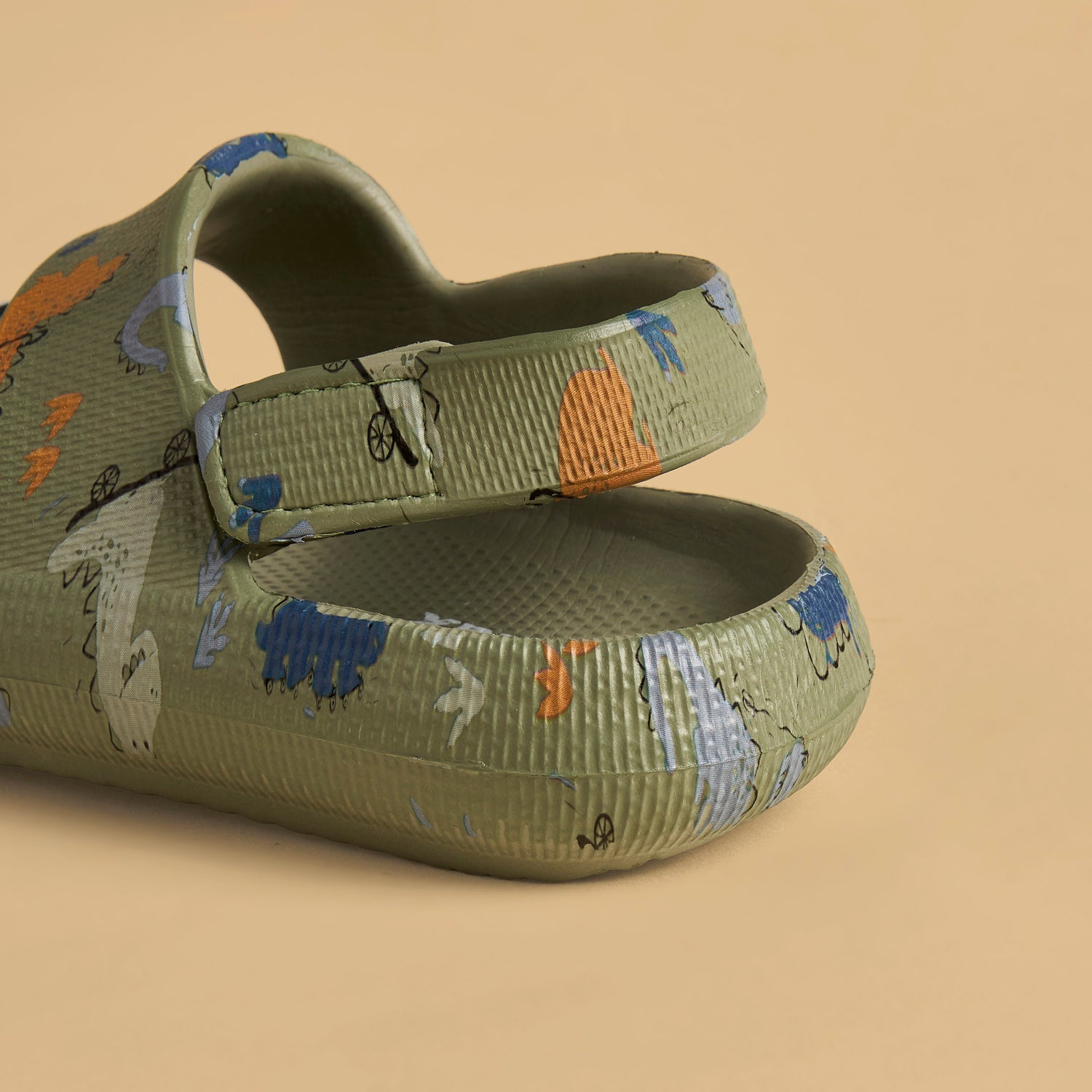 Dinosaur Print Sandals with Hook and Loop Closure