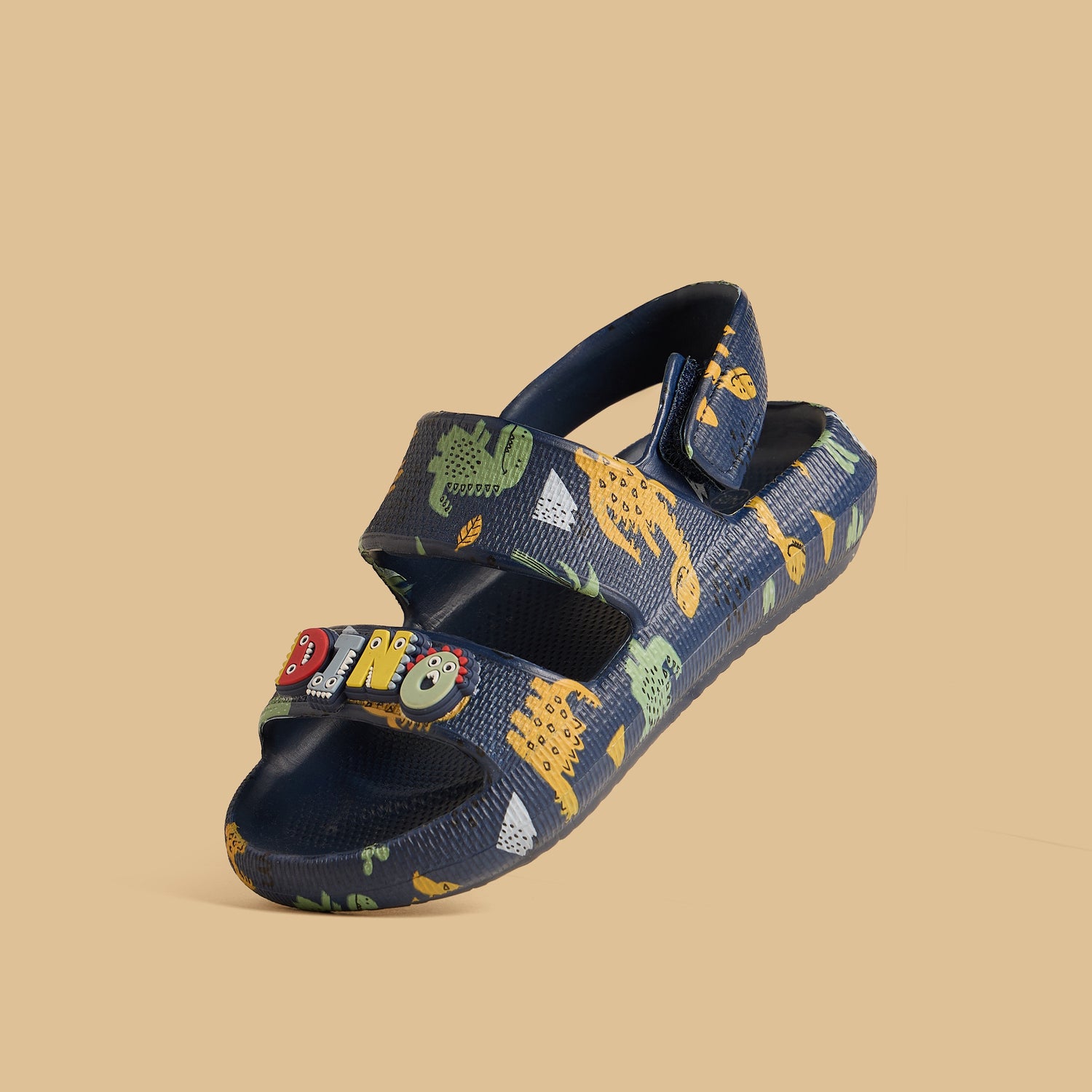 Dinosaur Print Sandals with Hook and Loop Closure