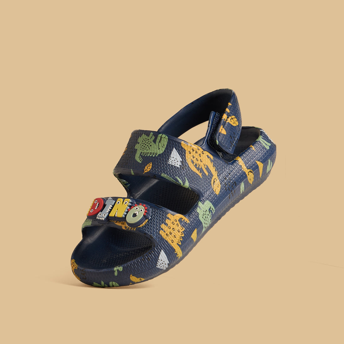 Dinosaur Print Sandals with Hook and Loop Closure