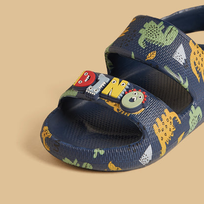 Dinosaur Print Sandals with Hook and Loop Closure