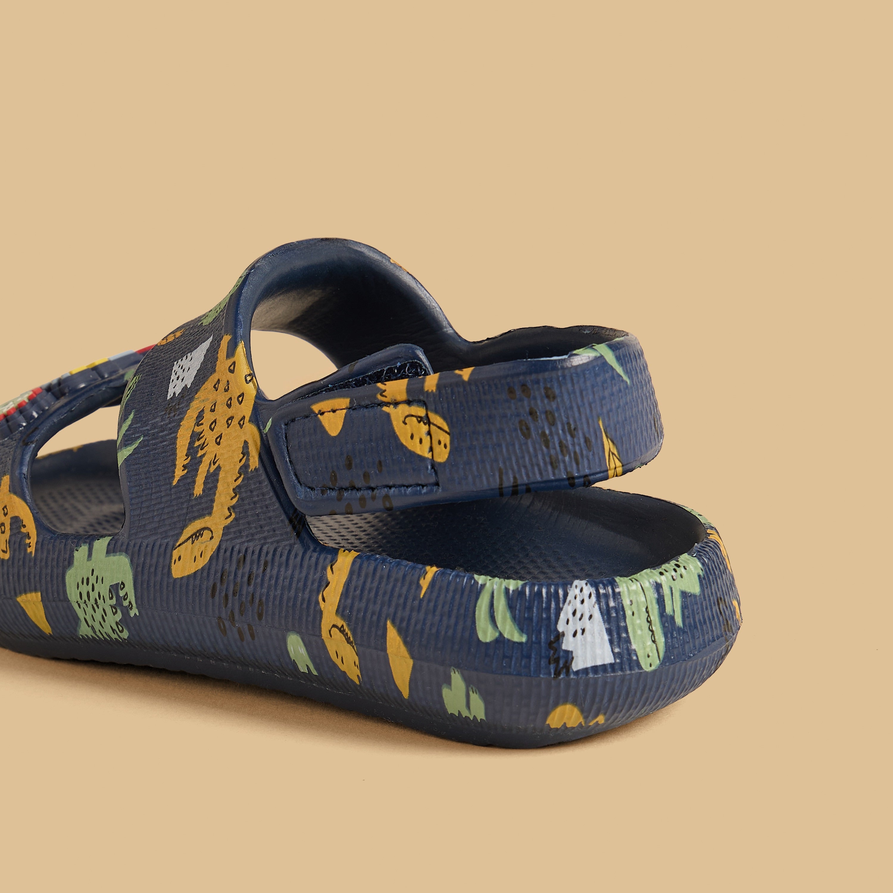 Dinosaur Print Sandals with Hook and Loop Closure
