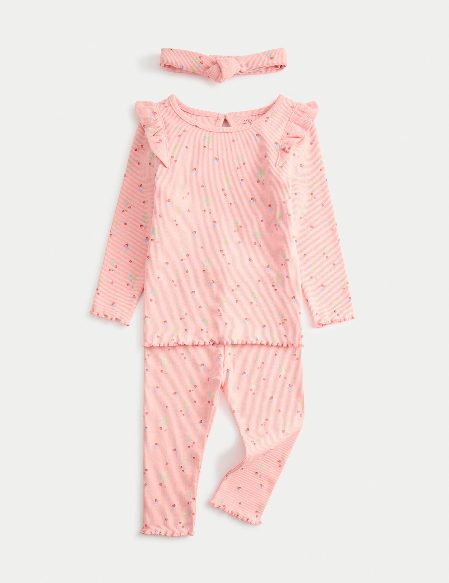 3pc Cotton Rich Jersey Strawberry Ditsy Outfit (0-3 Yrs) - PINK MIX / 18-24 Months