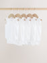 Image 40: White 5 Pack Baby Vest Bodysuits - Image 1 of 10