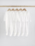 White 5 Pack 100% Cotton Baby Sleepsuits (0-18mths)