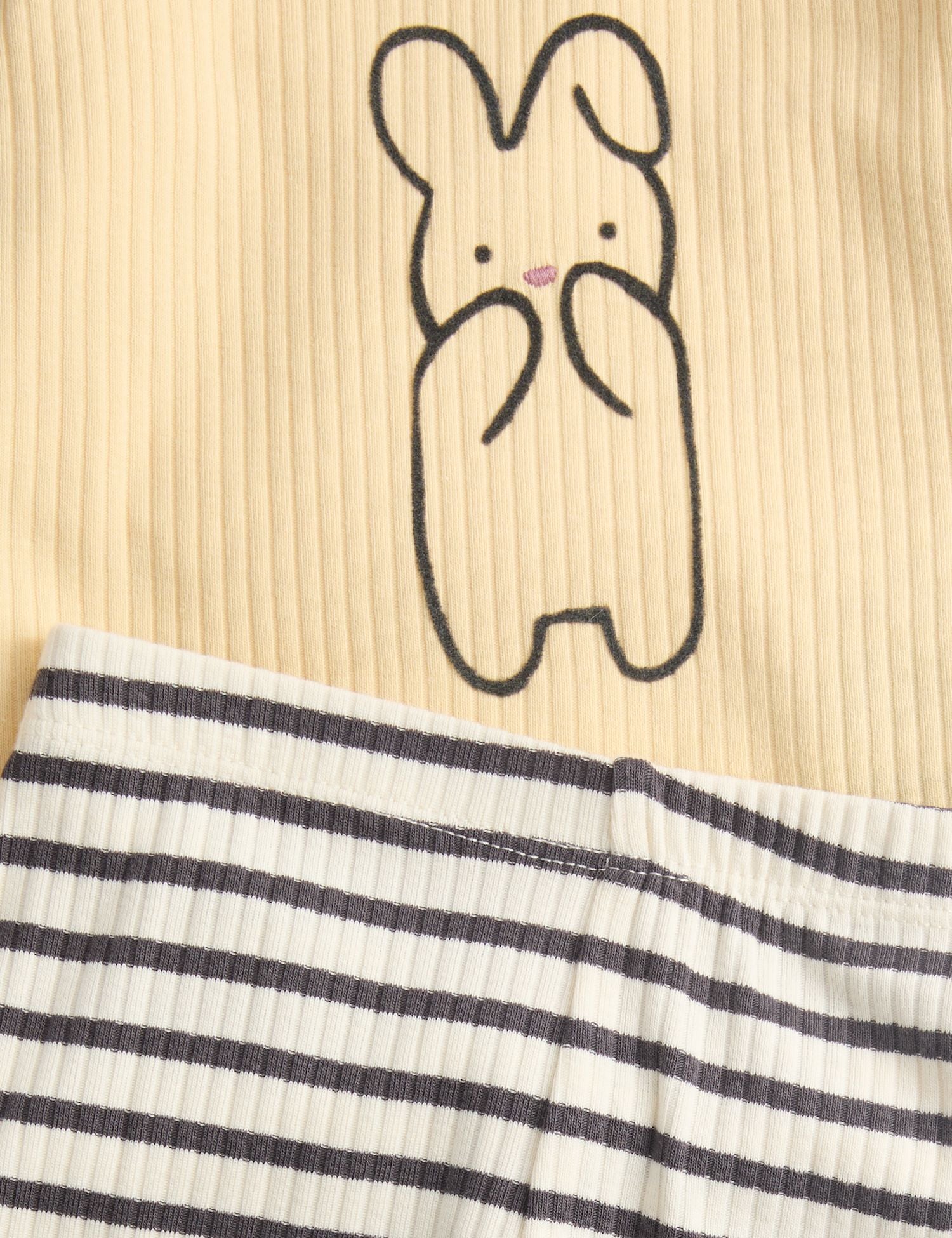 2pc Cotton Rich Bunny Outfit (0-3 Yrs) - YELLOW MIX / 12-18 Months