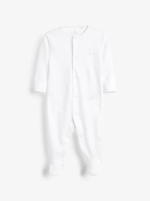 Blue/White 3 Pack Baby Sleepsuits (0-2yrs)