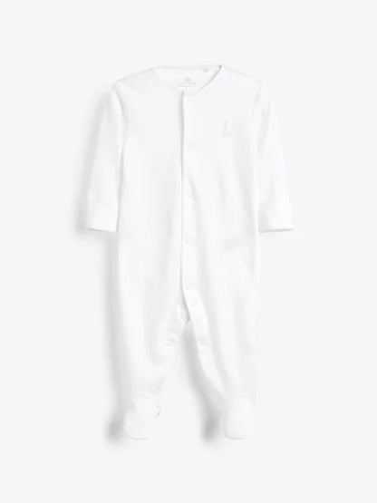 Blue/White 3 Pack Baby Sleepsuits (0-2yrs)