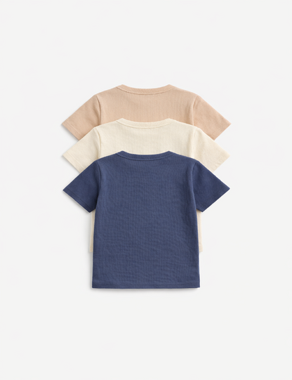 3 Pack Short Sleeve Henley Tops (0-5 Yrs)