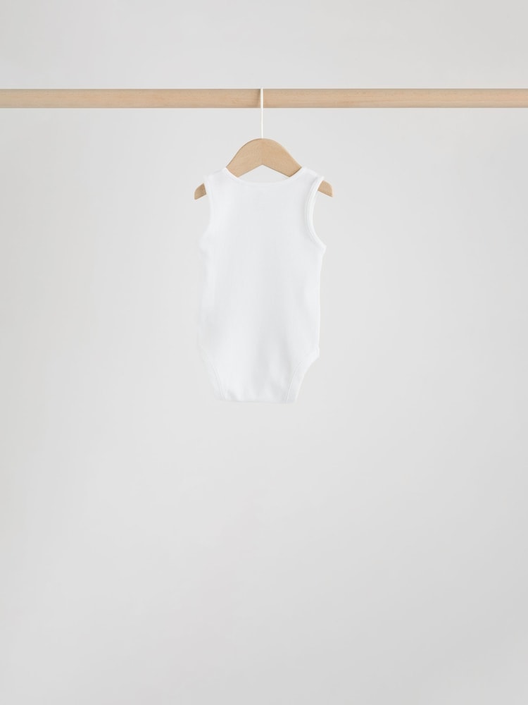 White 10 Pack Baby Vest Bodysuits
