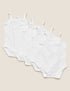 5 Pack Pure Cotton Strappy Bodysuits (6&