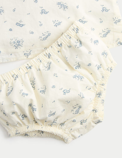 2 Piece Floral Outfit With Knickers (0-12 Mths)