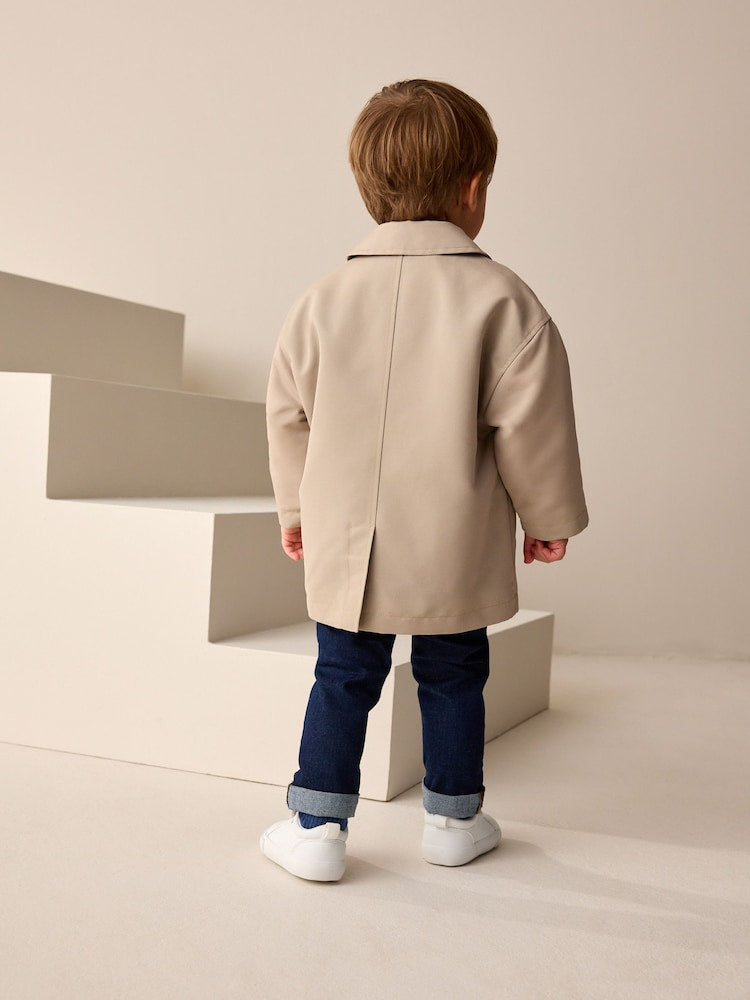 Neutral Shower Resistant Trench Coat