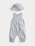 Pure Cotton Romper &amp; Hat Outfit (7lbs-2 Yrs) - LIGHT DUCK EGG / 0-3 Months