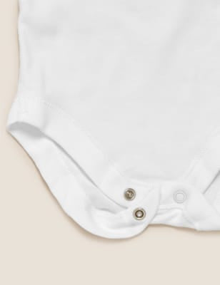 5 Pack Pure Cotton Strappy Bodysuits (6½lbs-3 Yrs)