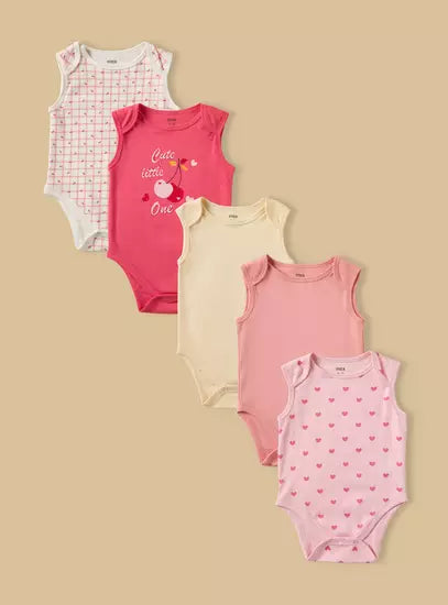 Pack of 5 - Assorted Cotton Bodysuit