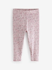 Pink Ribbed Leggings 5 Pack (3mths-7yrs) - Size 3-6 Months (62-68cm)
