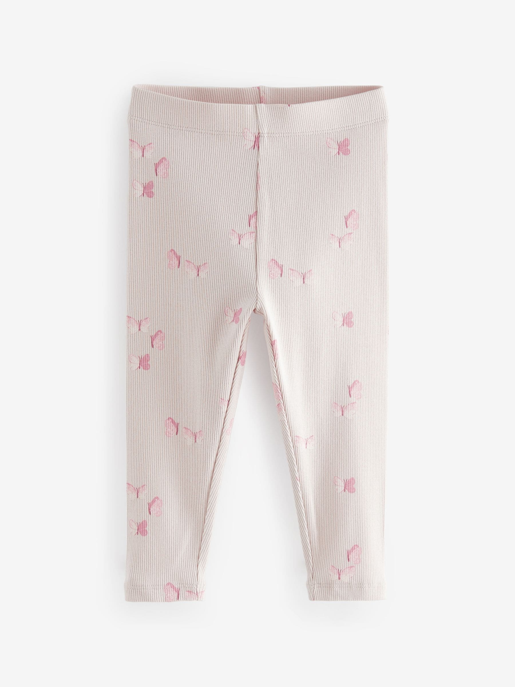 Pink Ribbed Leggings 5 Pack (3mths-7yrs) - Size 3-6 Months (62-68cm)