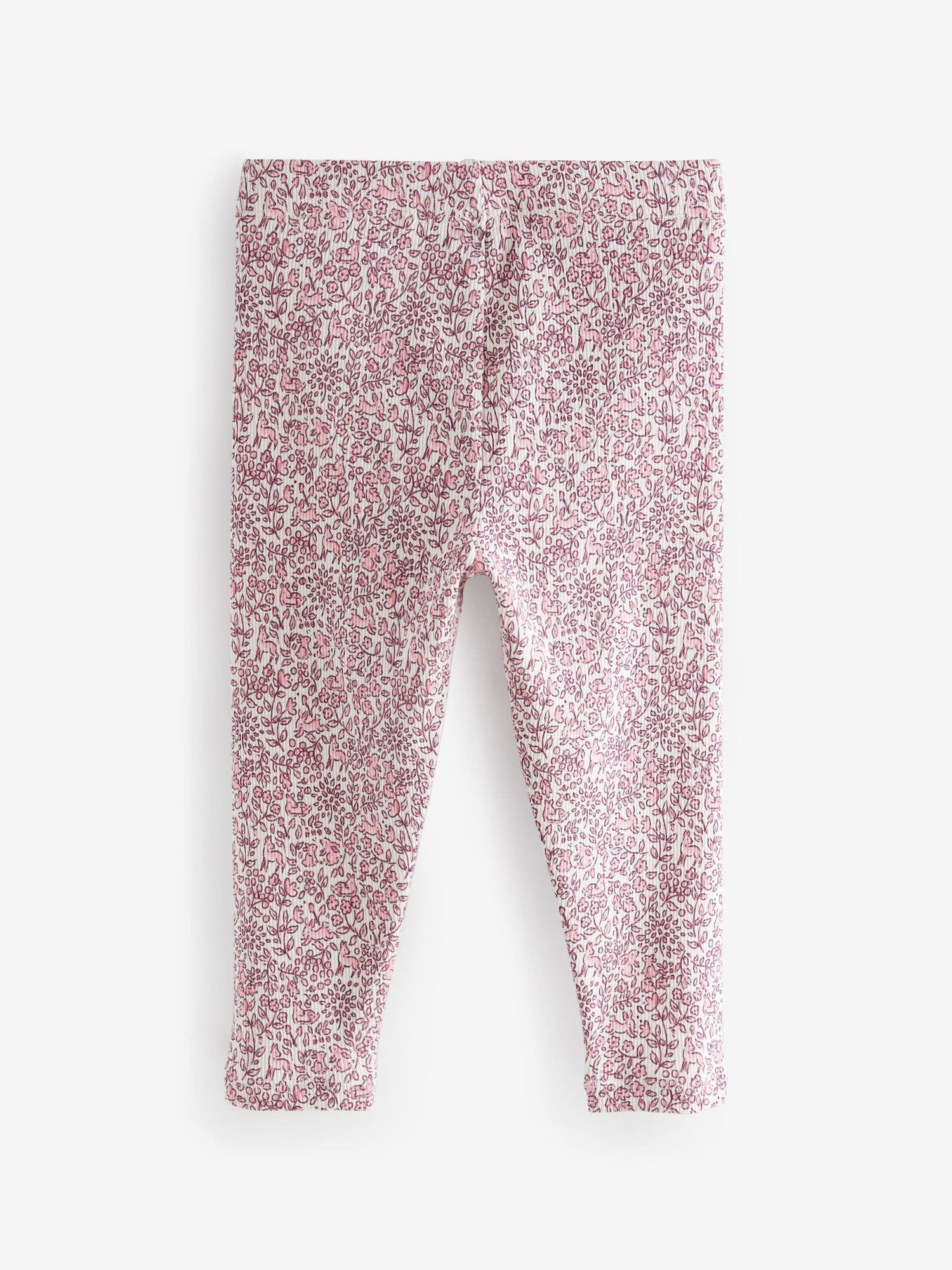 Pink Ribbed Leggings 5 Pack (3mths-7yrs) - Size 3-6 Months (62-68cm)
