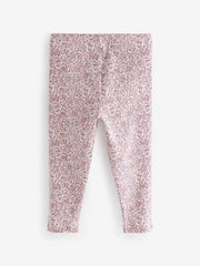 Pink Ribbed Leggings 5 Pack (3mths-7yrs) - Size 3-6 Months (62-68cm)