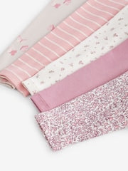 Pink Ribbed Leggings 5 Pack (3mths-7yrs) - Size 3-6 Months (62-68cm)