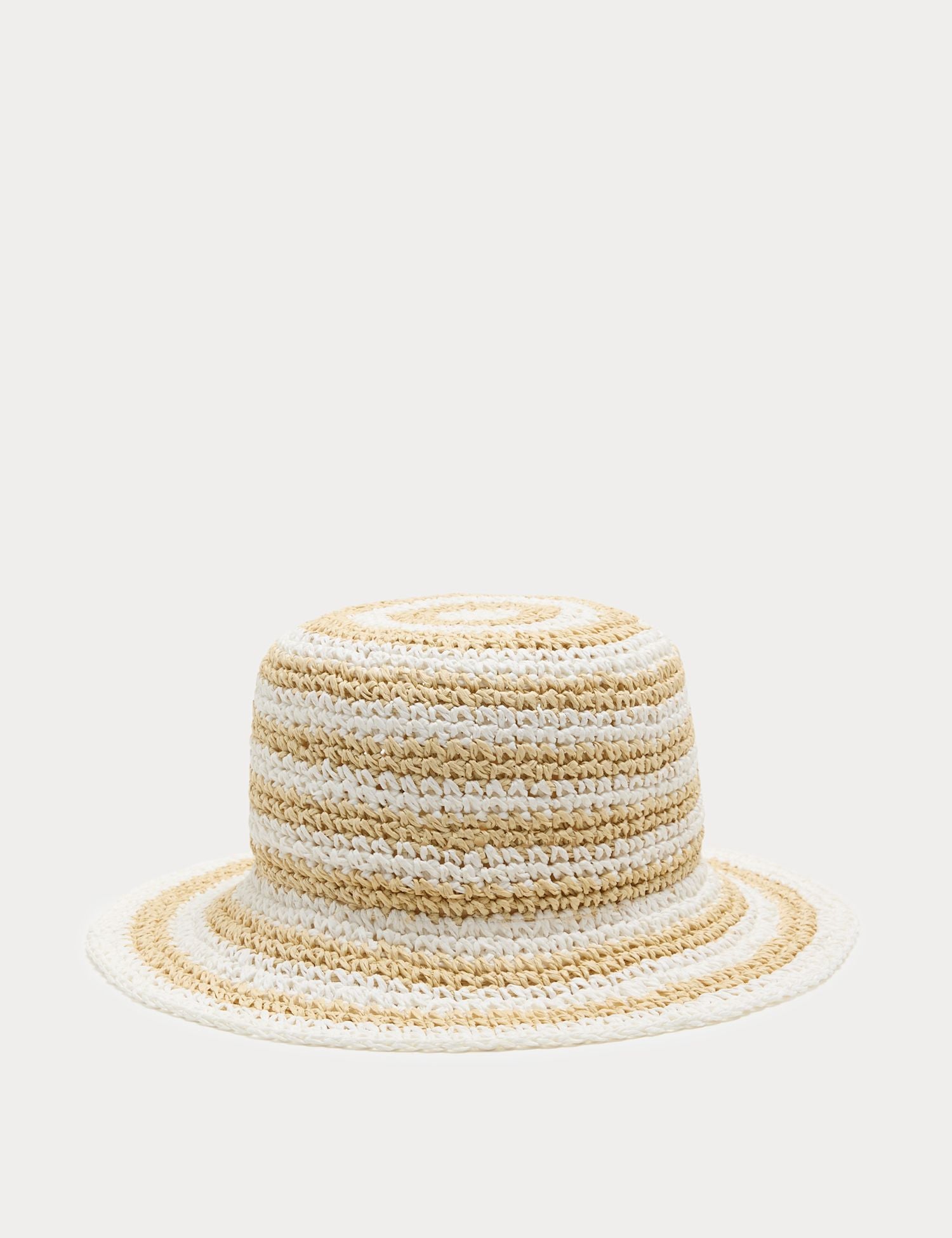 Straw Striped Bucket Hat - NATURAL MIX / Small-Medium