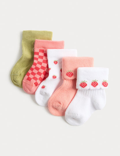5 Pack Cotton Rich Country Crew Baby Socks - MULTI / 12-24