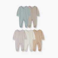 Minoti 5-Piece Long Sleeves Solid Bodysuits Set-undefined-image-1